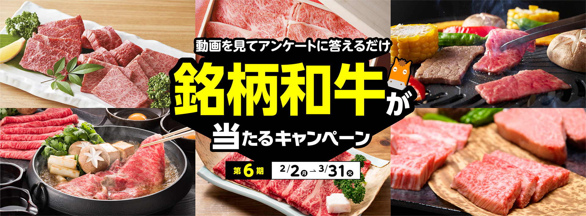 動画を見てアンケートに答えるだけ銘柄和牛が当たるキャンペーン