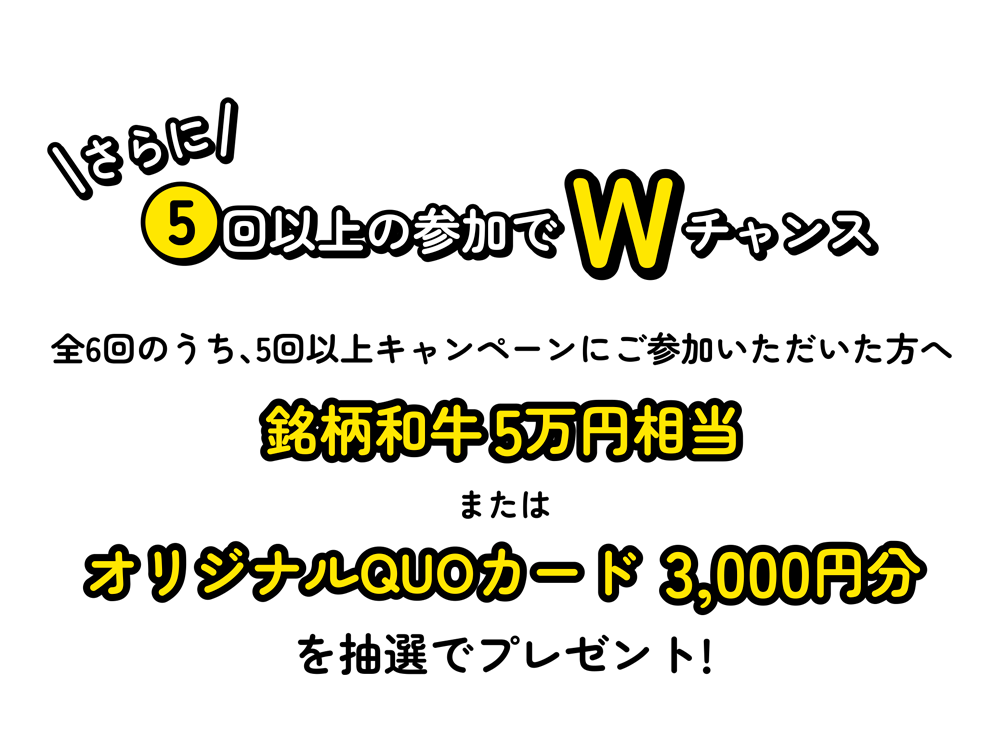 さらに5回以上の参加でWチャンス