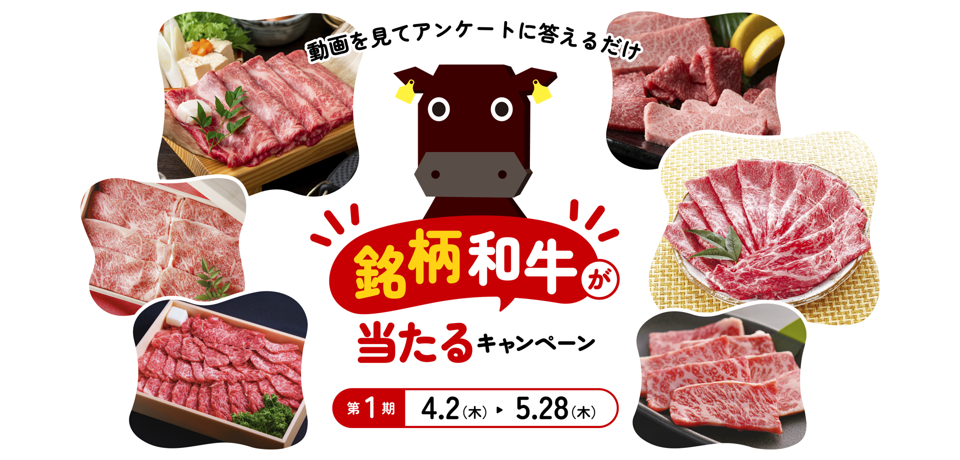 動画を見てアンケートに答えるだけ銘柄和牛が当たるキャンペーン
